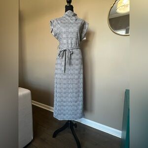 SHEIN Black and White Plaid Maxi Dress